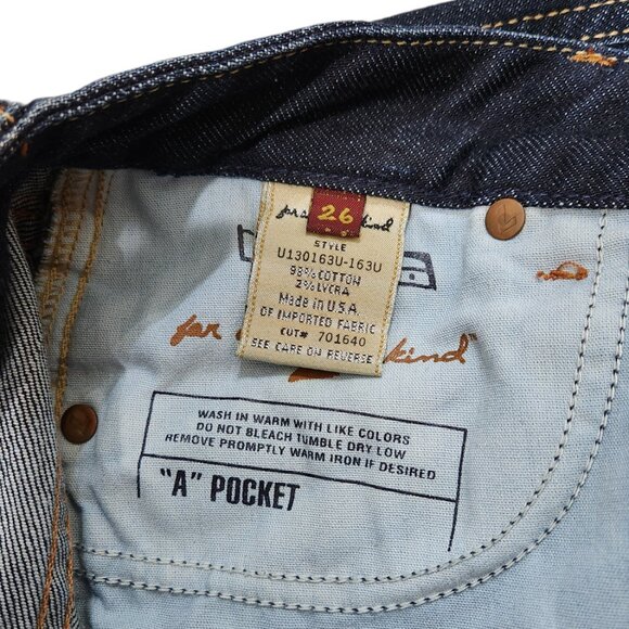 7 For All Mankind Blue Denim Jeans A-Pocket Medium Wash Size 26 - Picture 7 of 7